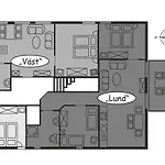 דירה 1 -lund, Mit Balkon- *